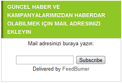 feedburner2 Güncel Yazı ve Kampanyalardan anında haberdar olabilmek için e mail adresinizi ekleyin